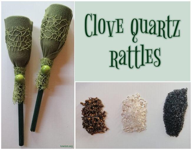 Clove-quartz rattles